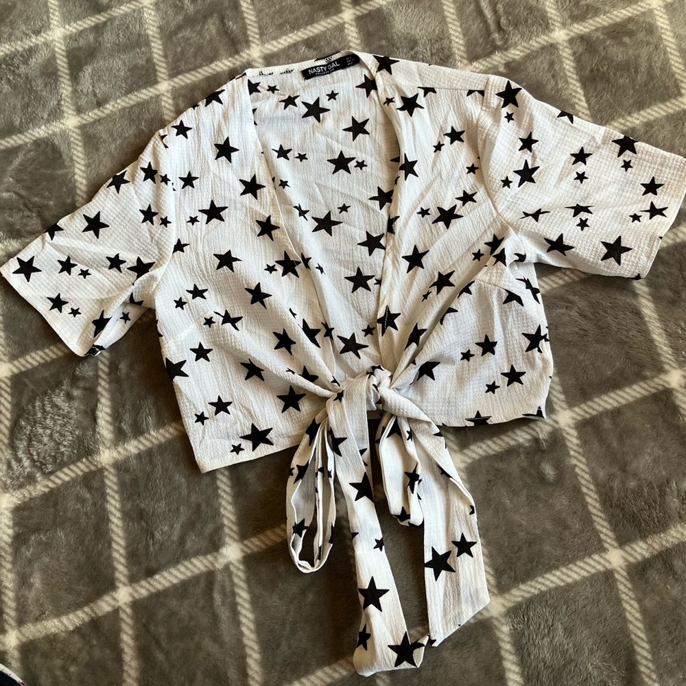 Nasty Gal tie up shirt